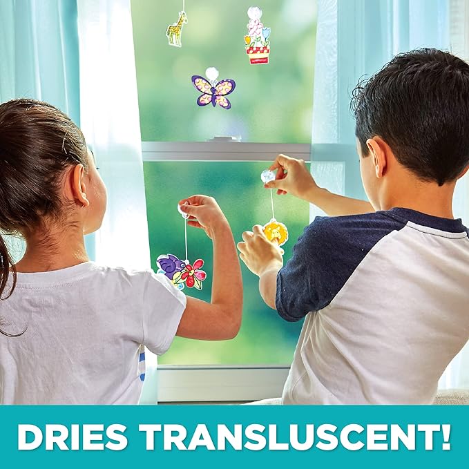 Horizon Group USA 10-Pack of Suncatcher Paint Pens, 10ML Each, 10 Colors, for Kids, Supplies for Painting Suncatchers, Window Art Paint Refill, Arts and Crafts