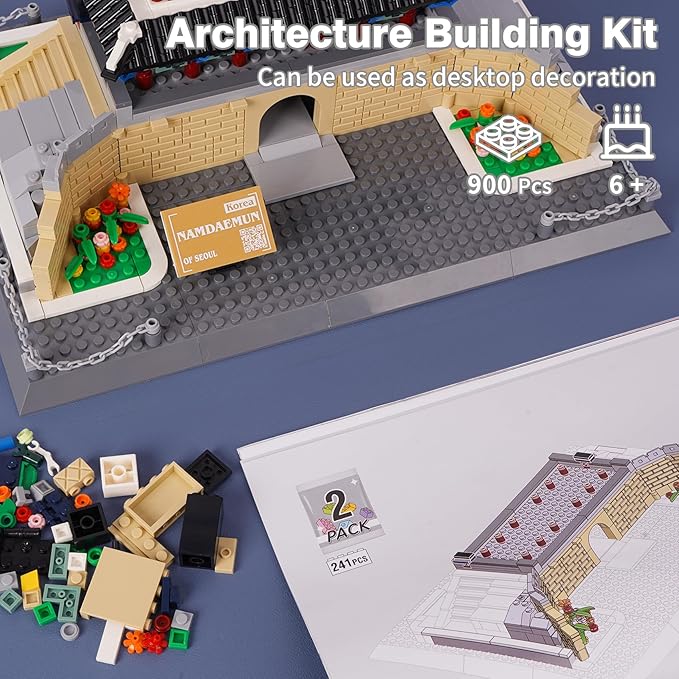 Oichy Namdaemun Model Building Kits, World Famous Architecture Building Blocks Set, Collection Namdaemun Toys Gifts Set for Adults and Kids(900 PCS)