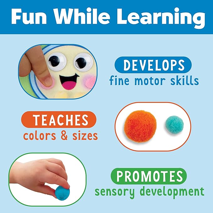 Creativity for Kids Pom Pom Pictures: Transportation - Train and Plane - Preschool Learning Activity, Sensory Toys for Toddlers Ages 3-4+