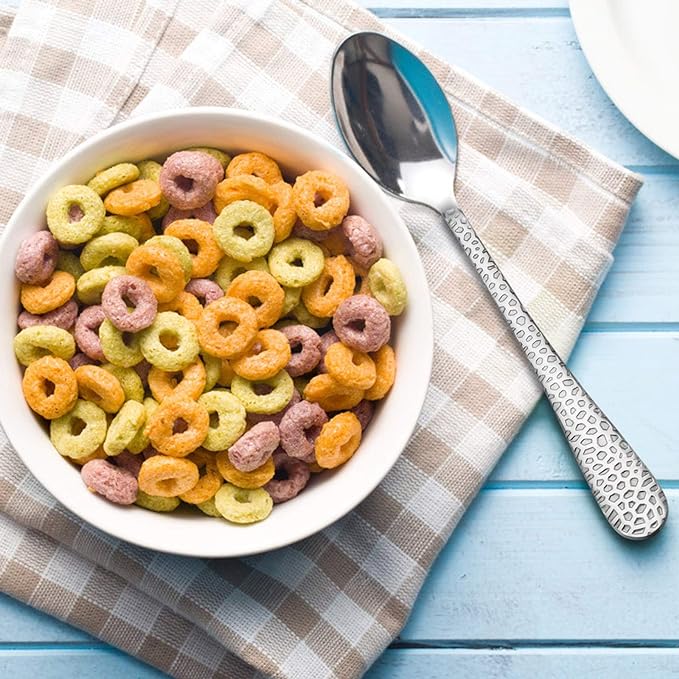 HaWare 9-Piece Toddler Kids Silverware Flatware Set, Stainless Steel Hammered(Adult Look) Preschooler Eating Utensils, Adult Diet Tableware, Includes 3 Spoons 3 Forks 3 Butter Knives, Dishwasher Safe