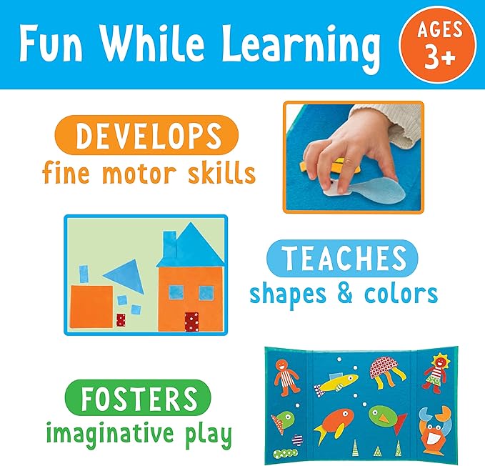 Creativity for Kids My First Fun Felt Shapes - Travel Friendly Felt Board for Toddlers, Crafts and Pretend Play - 100+ Pieces