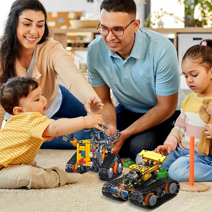 Robot Building Kit, App & Remote Control Robot Toys for Kids, 4 in 1 High-Tech Remote Control Building Block Robot, Creative Gift for Aged 6 7 8 9 10 11 12+ Kids Boys & Girls