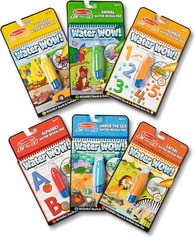 Melissa & Doug Water Wow! - Water Reveal Pad Bundle - Animals, Alphabet, Numbers and More - FSC Certified