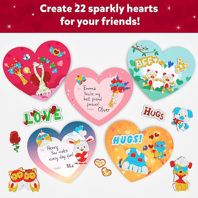 Skillmatics Art & Craft Activity - Foil Fun Valentine's Hearts, Mess Free Art for Kids, DIY Creative Activity, Gifts for Girls & Boys Ages 4, 5, 6, 7, 8 and Up