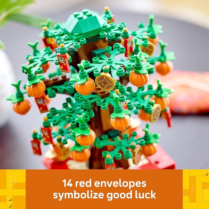 LEGO Money Tree - Lunar New Year Building Toy - Kids Chinese Culture Learning and Educational Toy for Boys and Girls, Ages 9+ - Holiday Decorations for Table - 40648