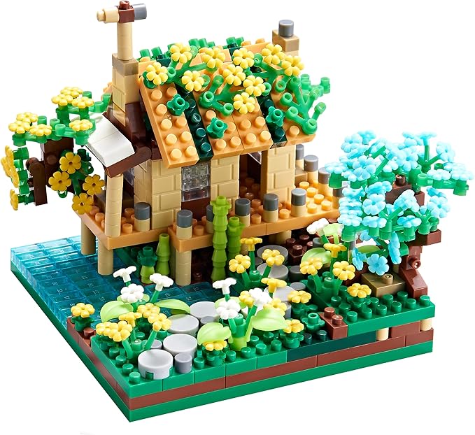 Architecture Port Cabin Building Set Model Kit and Gift for Kids and Adults Mini Blocks 600 PCS with 2 Figure