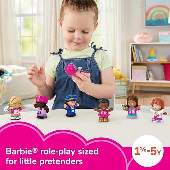 Fisher-Price Little People Barbie Toddler Toys, You Can Be Anything Figure Pack, 7 Characters for Pretend Play Ages 18+ Months (Amazon Exclusive)