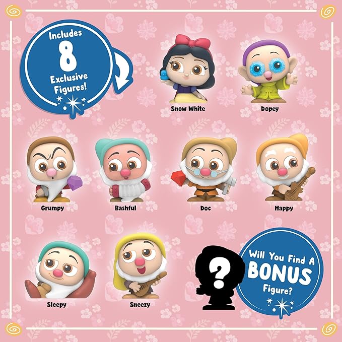 Disney Doorables Snow White Collection Peek, Easter Basket Stuffers, Officially Licensed Kids Toys for Ages 5 Up, Gifts and Presents by Just Play