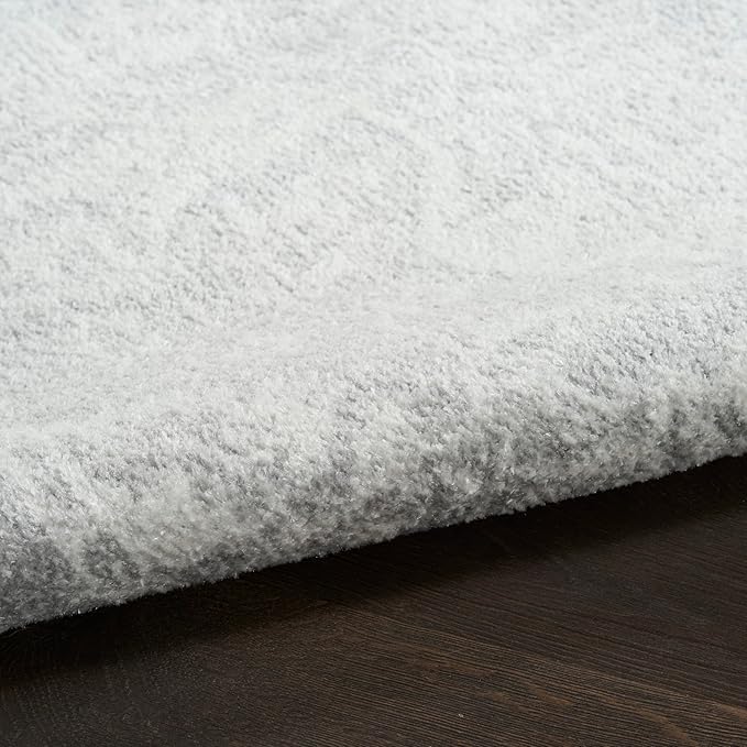 Nourison Astra Machine Washable Grey 4' x 6' Area Rug - Easy Cleaning, Non Shedding, Bed Room, Living Room, Dining Room, Kitchen (4' x 6')