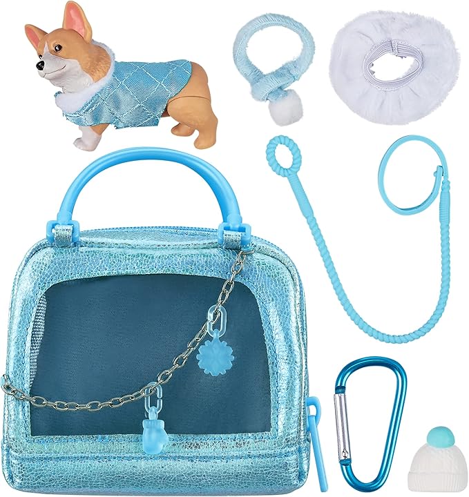 REAL LITTLES - Collectible Micro Puppy Carrier with 1 Micro Puppy and 5 Micro Working Surprises Inside! Styles May Vary