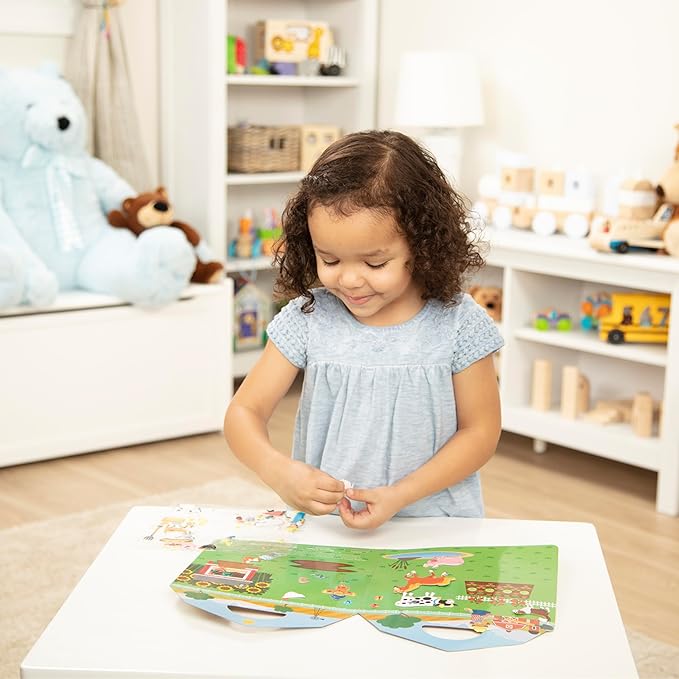 Melissa & Doug Puffy Sticker Activity Books Set - Farm, Safari, and Chipmunk - FSC Certified