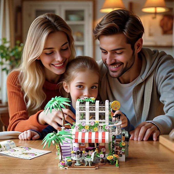 TYCOLE Flower House Building Set,Garden House Building Toy with LED Light,Romantic Greenhouse Model,Christmas Birthday Gift for Friends or girls8-12 (705PCS)