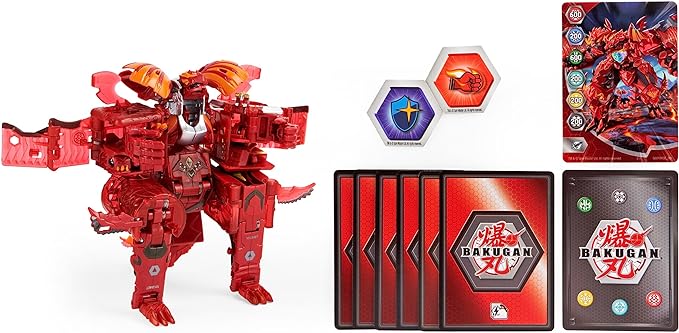 Bakugan GeoForge Dragonoid, 7-in-1 Includes Exclusive True Metal Dragonoid and 6 Geogan Collectibles, Kids Toys for Boys