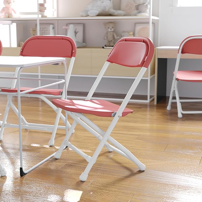 Flash Furniture 2 Pack Kids Burgundy Plastic Folding Chair