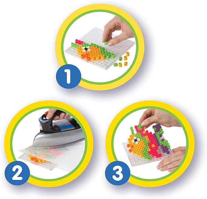 Perler Beads Biggie Beads Pegboards for Kids Crafts, 3 pcs , 10.5 x 7.5 x 1, Small