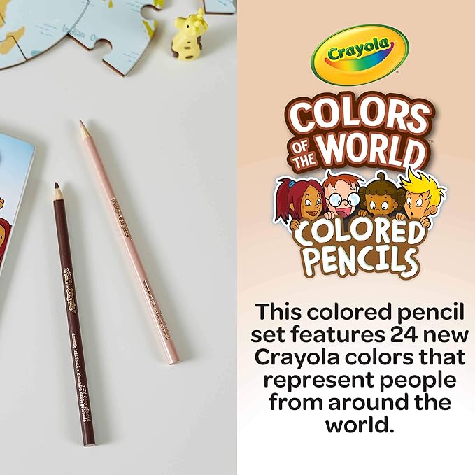 Crayola Colors of the World Bulk Colored Pencil Set - 6 Packs (24ct), Skin Tone Kids Colored Pencils for Kids, School Supplies