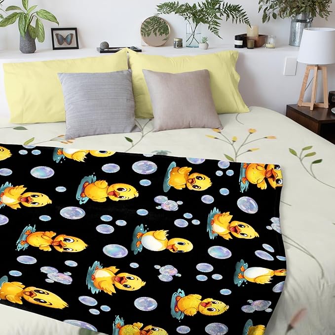 Aparajita Ducks Blanket Adult Duck Blanket Kids Funny Blanket Suitable for Living Room Bedroom Bed Sofa Crib Couch Chair Outdoor All Season Items That Yellow Duck Lovers Will Love 50"x40"for Kid