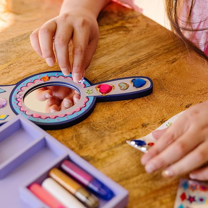 Melissa & Doug Decorate-Your-Own Wooden Princess Mirror Craft Kit