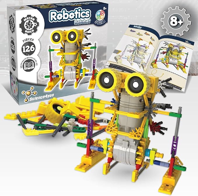 Science4you - Betabot Robot Building Kit for Kids 8-14 Years - Build Your Own Robot with This Construction Kit, Robotics Kit with 126 Pieces, Educational Toys for 8 Year Olds, Stem Toys Age 8+