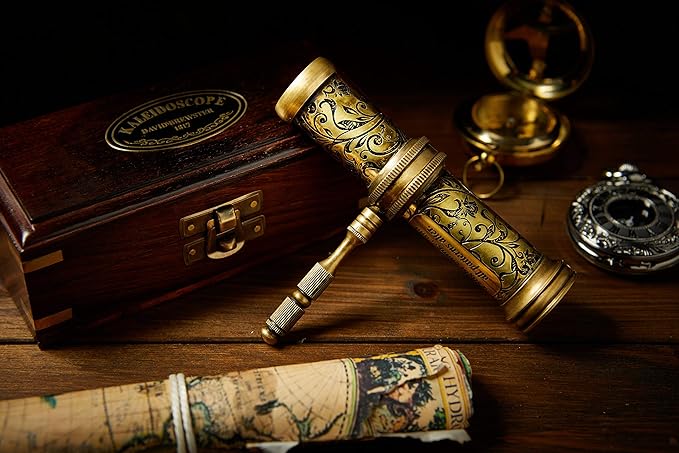 Handmade Kaleidoscope Educational Vintage Collection | Birthday | Any Occasion Gift for Kids and Adults (with Handle, One)