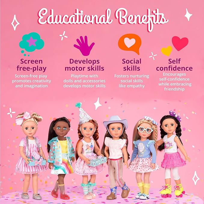 Glitter Girls – Ice Cream Set – Accessories for 14-inch Dolls – Soft-Serve Machine, Cones, Syrup – Menu Stand & Ticket Dispenser – 3 Years + – GG Soft Serve Ice Cream Playset