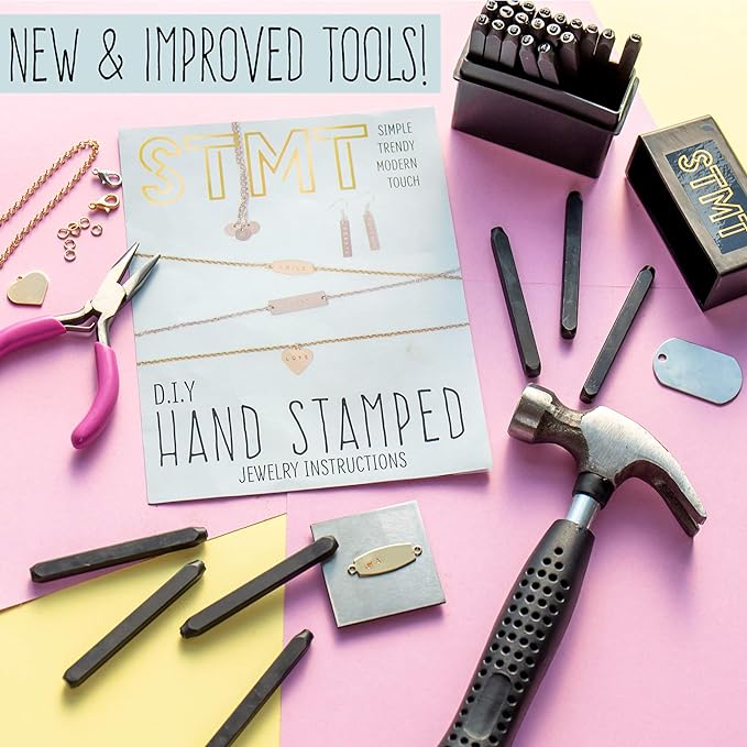 STMT D.I.Y. Hand Stamped , DIY Personalized Stamp Jewelry, Great Teenage Birthday Gift, Unique Handmade Jewelry & Name Plates, Bead Kits for Kids, Teens & Adults Ages 14+