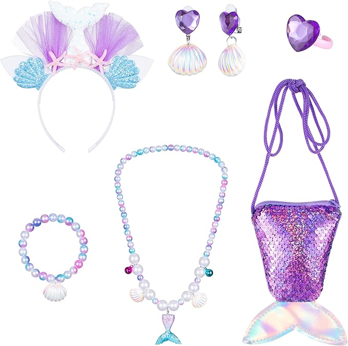 Little Mermaid Tutu Dress for Girls - Princess Mermaid Ariel Costume with Accessories