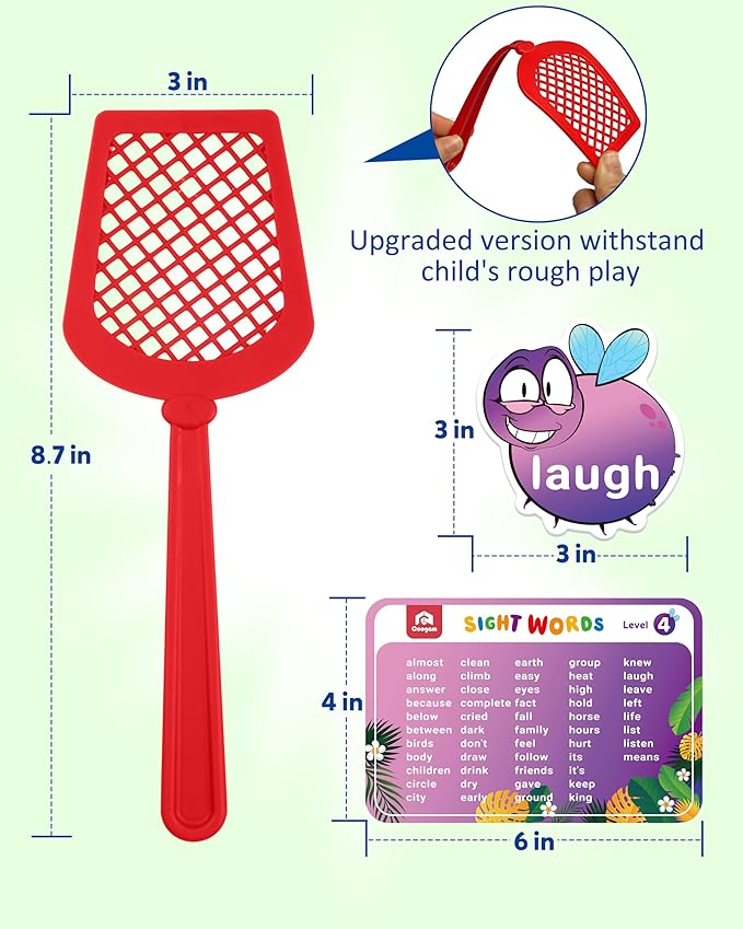 Coogam Sight Words Learning Game, Dolch Word Literacy Flash Cards Reading Phonic Toy with 400 Fry Sight Words List, Educational Montessori Toy Game for 3 4 5 Year Old Kids