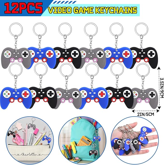 Video Game Party Favors Gamer Birthday Party Supplies for Kids Non Woven Bags Bracelet Stamper Game on Gift Goodie Bag Fillers Boy Gaming Party Favors