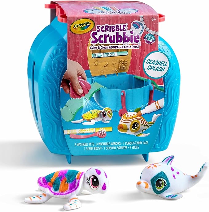 Crayola Scribble Scrubbie Pets, Ocean Animals Playset, Color & Wash Creative Toy, Gift for Kids, Age 3, 4, 5, 6