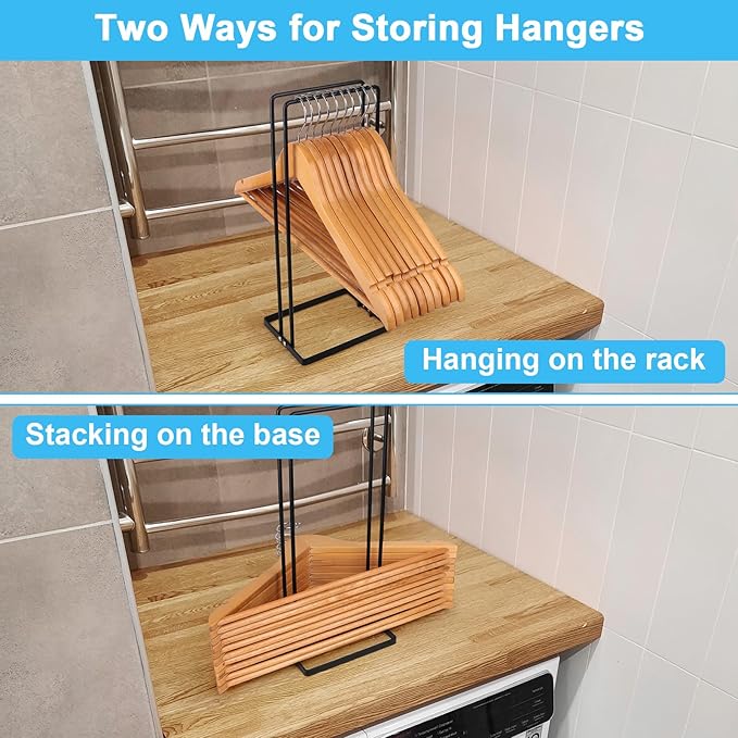 Hanger Organizer Stacker, Clothes Hanger Holder for Closet Laundry Room, Hanger Stacker Hold up 110 Wire Hangers for Hanger Storage Organizer, Hanger Rack Stand for Adult Child Velvet Pants Hangers
