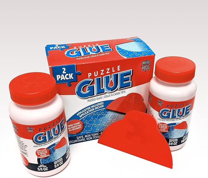 MasterPieces Puzzle Glue and Wide Plastic Spreader 5oz - Pack - Jigsaw Puzzle Saver Clear Glue for Puzzle Protector