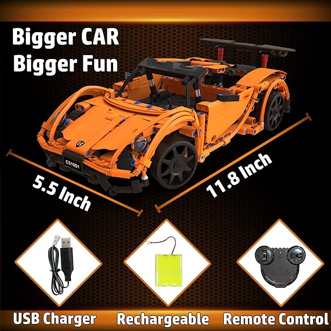 WISEPLAY STEM Kits for Kids Age 8-10 - 421 pcs RC Car Kits to Build - Stem Projects for Kids Ages 8-12 - STEM Building Toys for Boys Age 8-12 - Engineering Toys for Kids 8-10 - Build Your Own RC Car