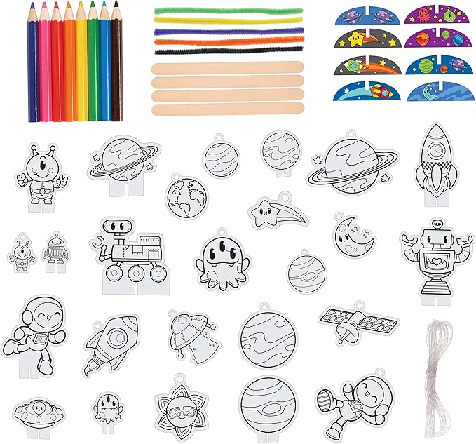 Just Play Shrinky Dinks Out of This World 51-piece Arts and Crafts Kit, Kids Toys for Ages 3 Up, Medium