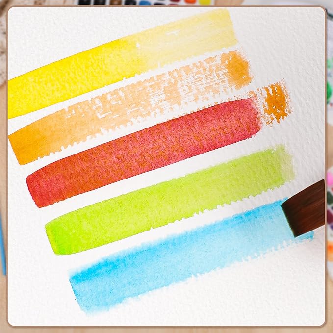 50 Sheets Watercolor Paper 6 x 8inch, 300 GSM Deckled Edge Paper Rough/Textured Handmade Paper Cotton Paper for Watercolors, Wedding Invitations, Cards, Crafts