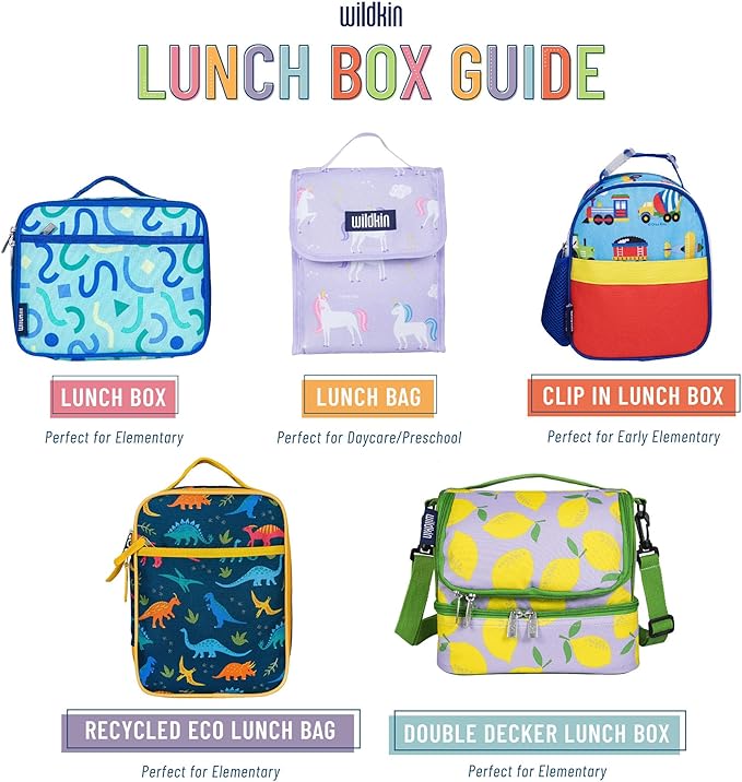 Wildkin Kids Insulated Lunch Box Bag for Boys & Girls, Reusable Kids Lunch Box is Perfect for Elementary, Ideal for Snack Bento Bags (Rainbow Unicorn)