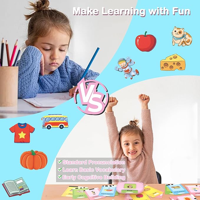 Toddler Talking Flash Cards with 510 Sight Words,ABC-123 Learning Toys for Ages 2-4,Autism Sensory Toys for Kids,Speech Therapy,Montessori Educational Toys Gifts for Age 1 2 3 4 5 Years Old Boys Girls