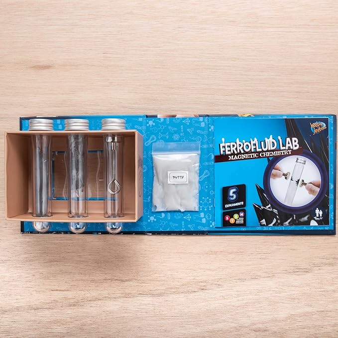 Ferrofluid Lab Magnetic Chemistry by Heebie Jeebies- 5 Experiments for Kids Ages 8+- Educational Science Project STEM Learning Unique Activities for Boys and Girls- Ideal Gift for Students