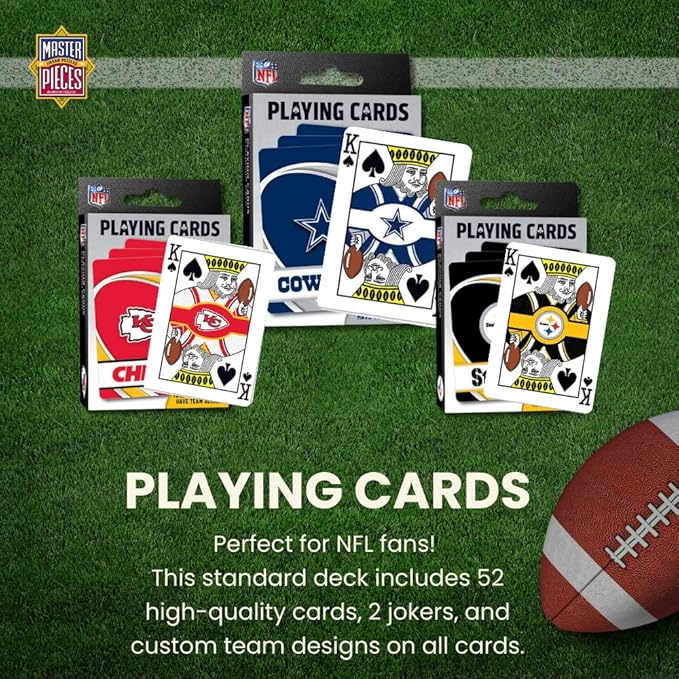 MasterPieces - NFL Playing Cards, Officially Licensed Cleveland Browns Football Deck, Family Games for Adults and Kids, Standard Index