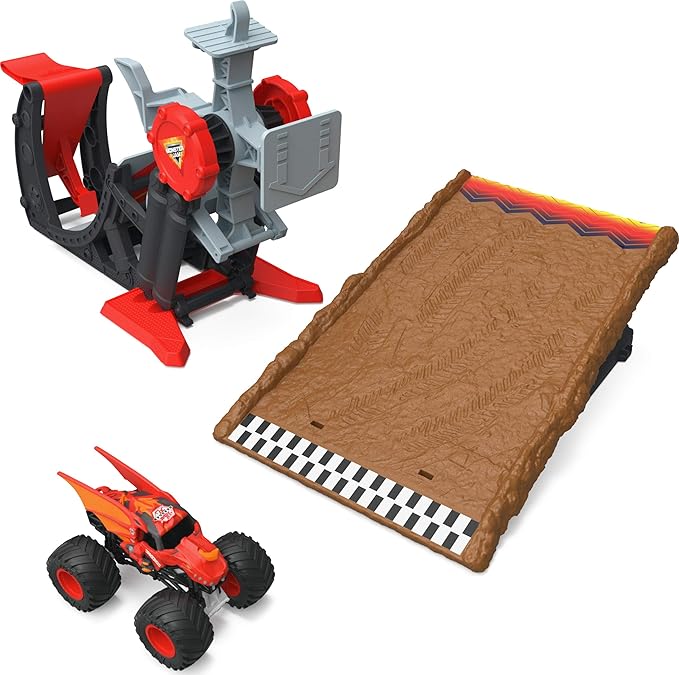 Monster Jam, Official Bakugan Dragonoid Stunt Dial Playset with Exclusive 1:64 Scale Dragonoid Die-Cast Monster Truck