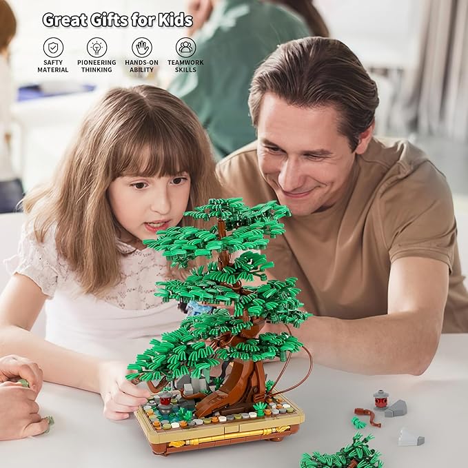 Bonsai Tree Building Sets, Compatible with Lego, Pine Tree Building Kits Collection DIY Plant,Gift for Home Decor and Office Art