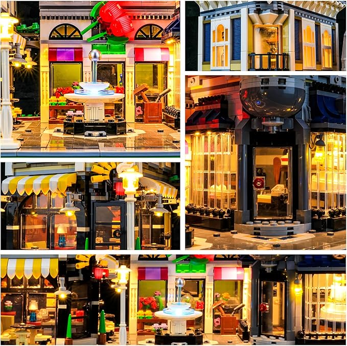 YEABRICKS LED Light for Lego-10255 Creator The Assembly Square Building Blocks Model (Lego Set NOT Included)