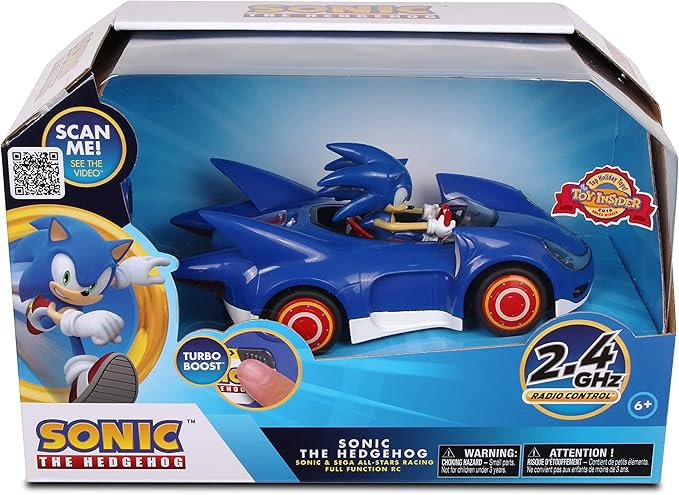 Sonic and Sega All Stars Racing Remote Controlled Car - Sonic the Hedgehog, For Ages 6 and up, Allows Children to Pretend to Drive and Have Fun at the Same Time!