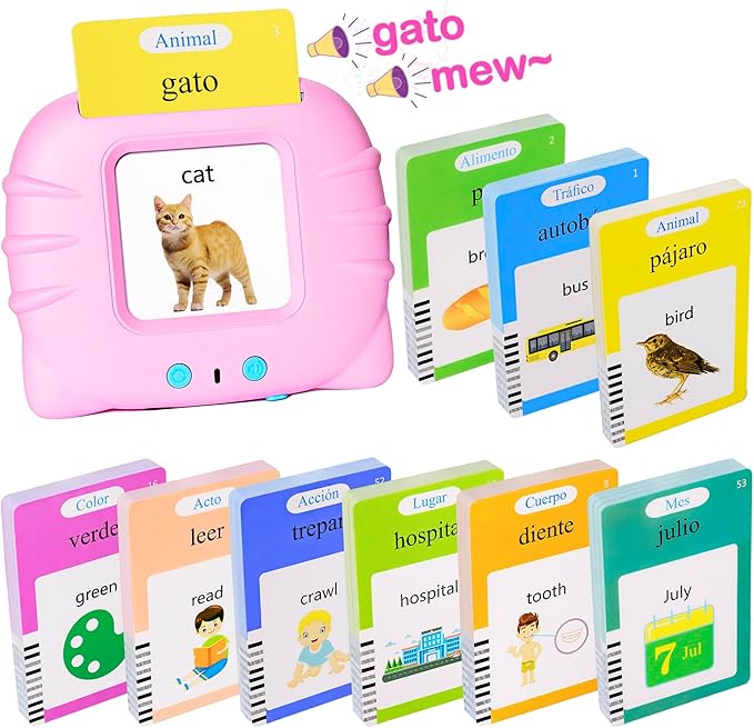510 Spanish Flash Cards for Kids 3+ Years,Pocket Speech for Toddlers,Autism Sensory Toys,Learning Montessori Toys,Speech Therapy Toys for Kids Toddlers