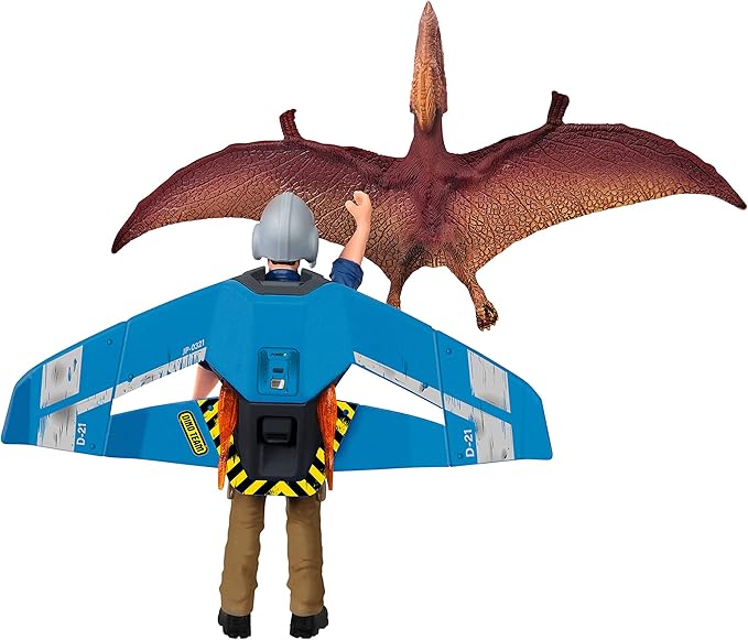 Schleich Dinosaurs, Dinosaur Gifts for Boys and Girls, Jetpack Chase Playset with Tupuxuara Toy, 7 pieces, Ages 4+