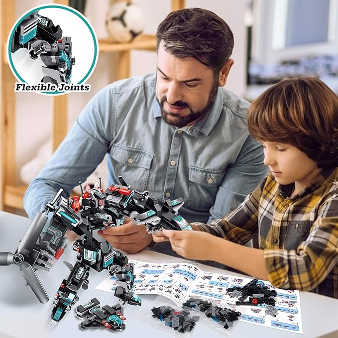 Robot Building Toys for Boys Age 6 7 8 9 10 11 Year Old, 577 PCS STEM Toy Kit, 25-in-1 Building Bricks Educational Construction Set Engineering Toys, Activities Learning Gift for Kids