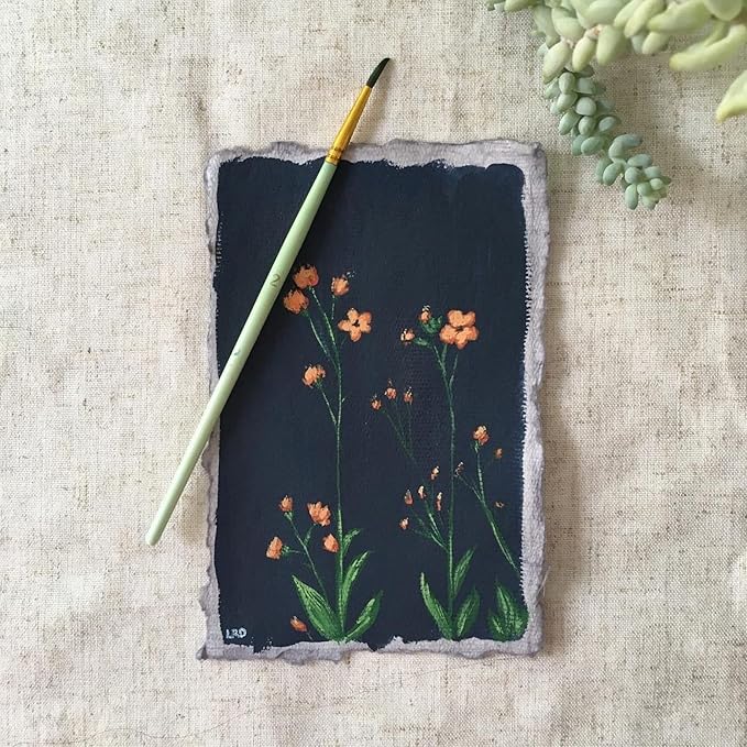 LEATHER VILLAGE Watercolor Paper - 6 X 4 inches, 50 Sheets - Mixed Media Watercolor Paper - 150 GSM Thick Deckle Edge Virgin Cotton Handmade Paper - Grey Toned