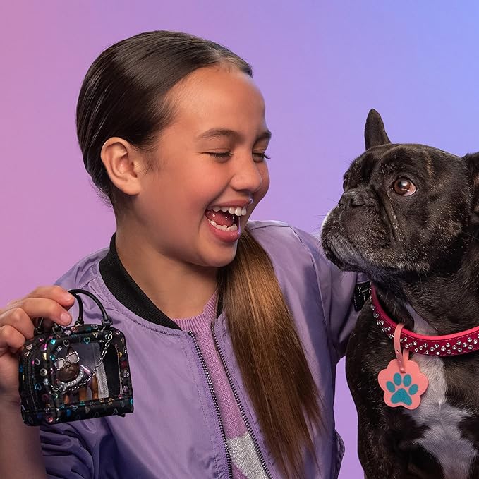 REAL LITTLES - Collectible Micro Puppy Carrier with 1 Micro Puppy and 5 Micro Working Surprises Inside! Styles May Vary