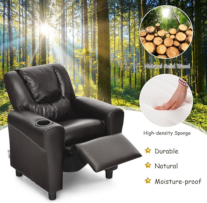Charles Kids Recliner Chair, Coffee