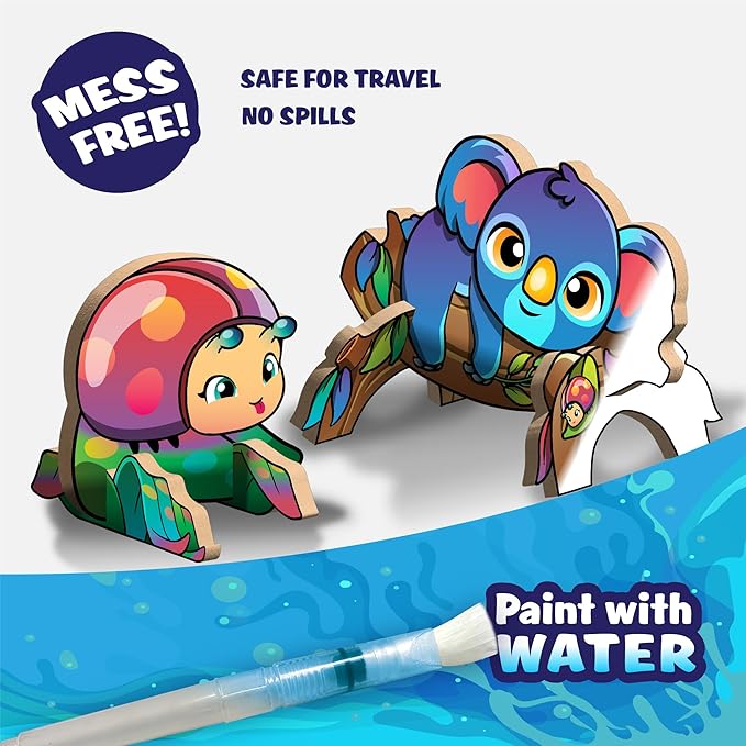Magic Paint with Water - Mess Free Coloring for Toddlers - Toddler Travel Essential and Mess Free Painting Set - Toys and Gifts for Kids, All Craft Supplies Included (Its My Nature)
